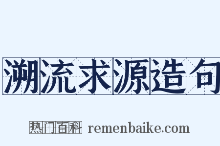 溯流求源造句是什么意思的图片